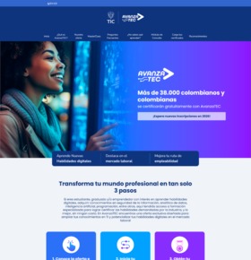 Página web de AvanzaTEC